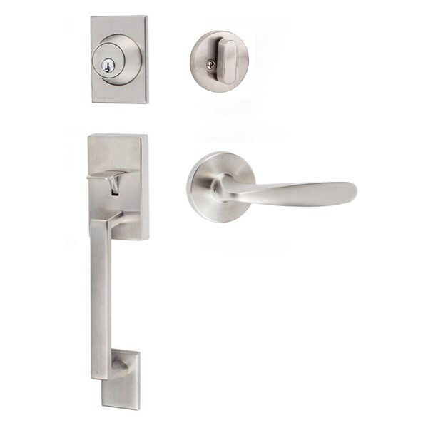 Sure-Loc Hardware Sure-Loc Hardware Koln Handleset with Round Thumb Turn, Torino Handleset Trim, Satin Nickel KN507-R-TR 15 - main